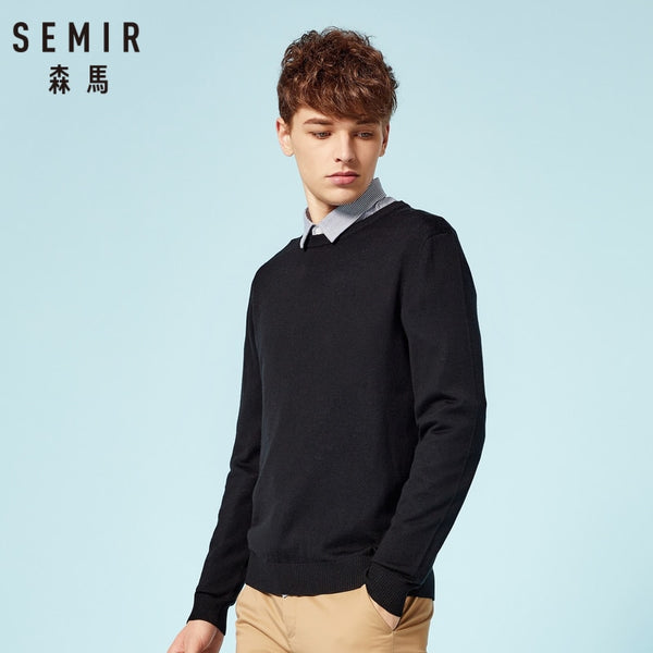 SEMIR Men Wool Fine-Knit Sweater